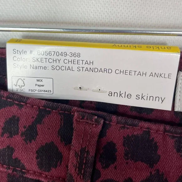 Social Standard Skinny Ankle Jeans Pants Womens Size 8 Red New - Picture 16 of 16